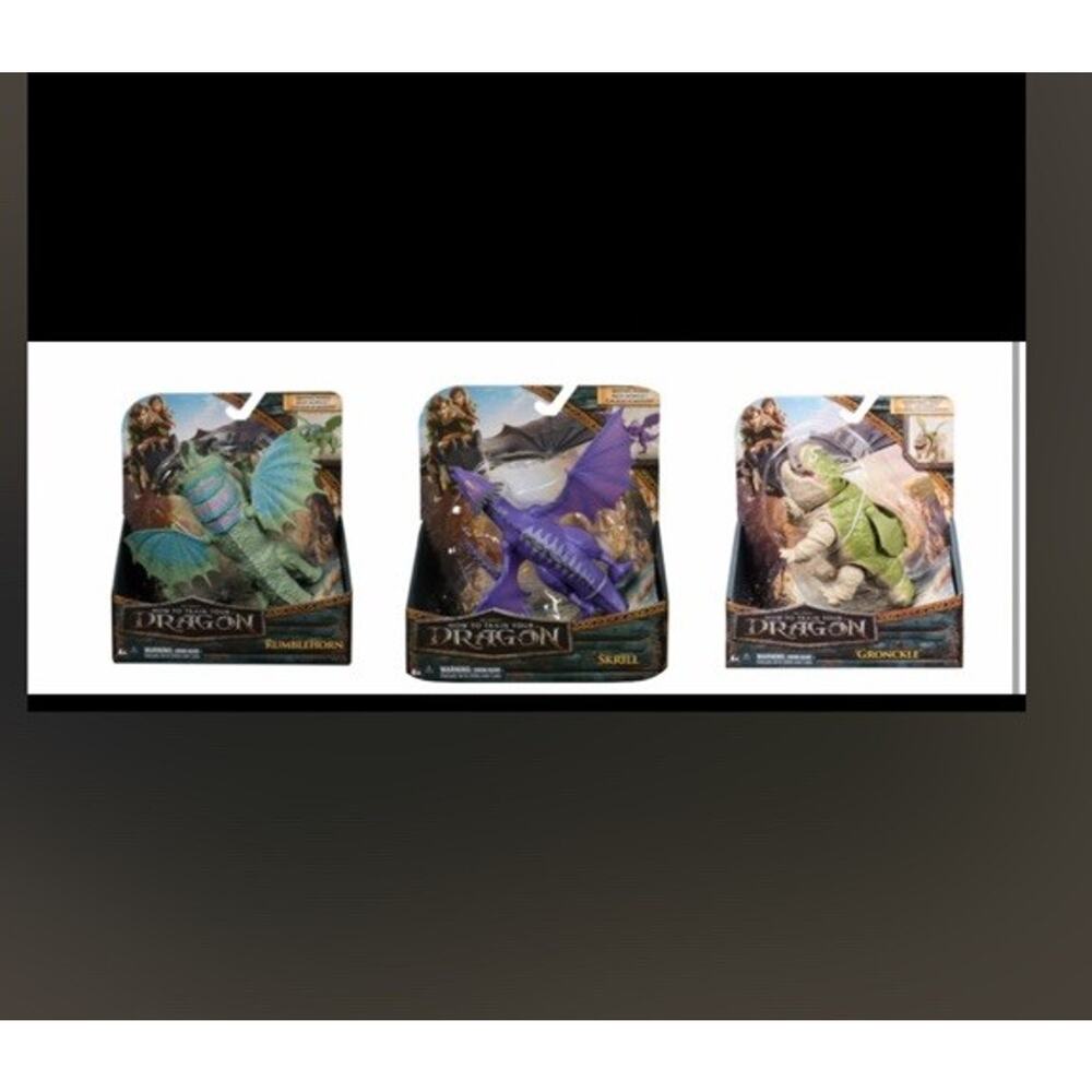 how to train your dragon toys Lot 3 Piece Set GRONCKLE SKRILL RUMBLEHORN NEW